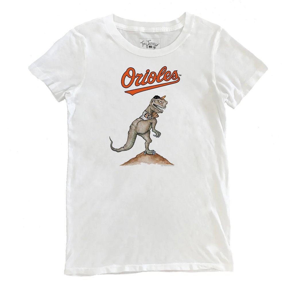 Baltimore Orioles Tiny Turnip Women's TT Rex T-Shirt - White