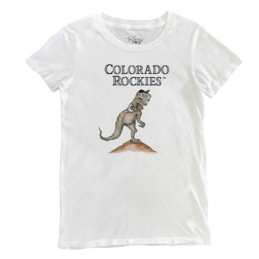 Colorado Rockies Tiny Turnip Women's TT Rex T-Shirt - White