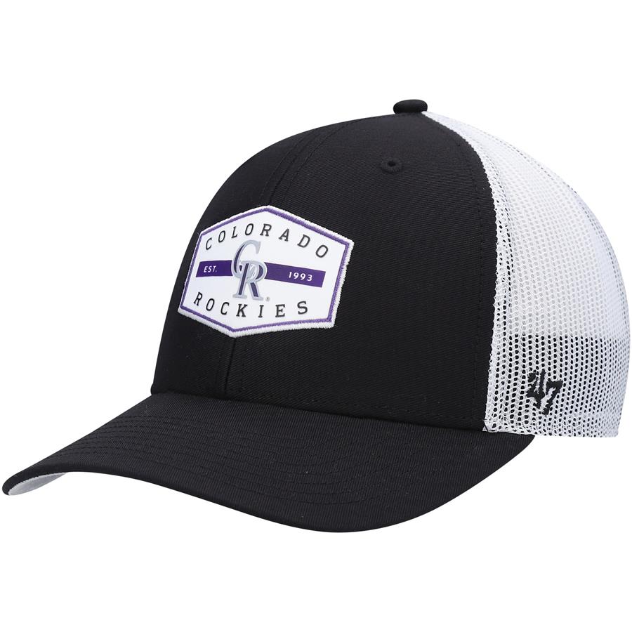 Colorado Rockies '47 Convoy Trucker Snapback Hat - Black