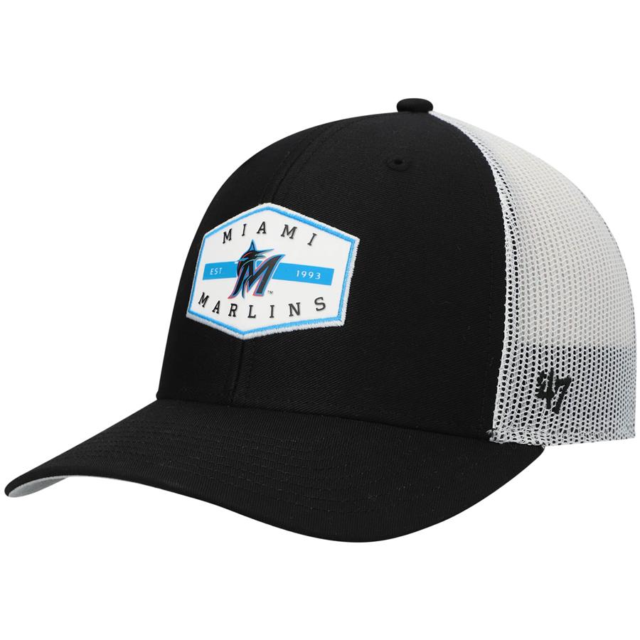 Miami Marlins '47 Convoy Trucker Snapback Hat - Black