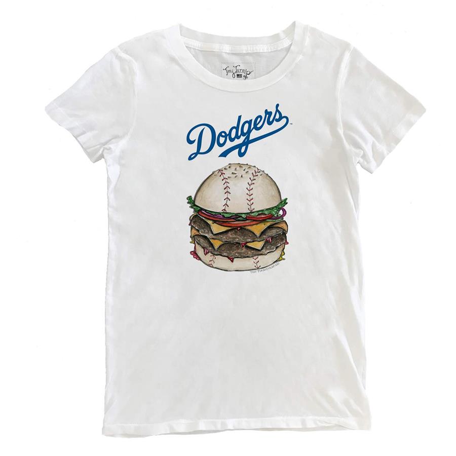 Los Angeles Dodgers Tiny Turnip Women's Burger T-Shirt - White