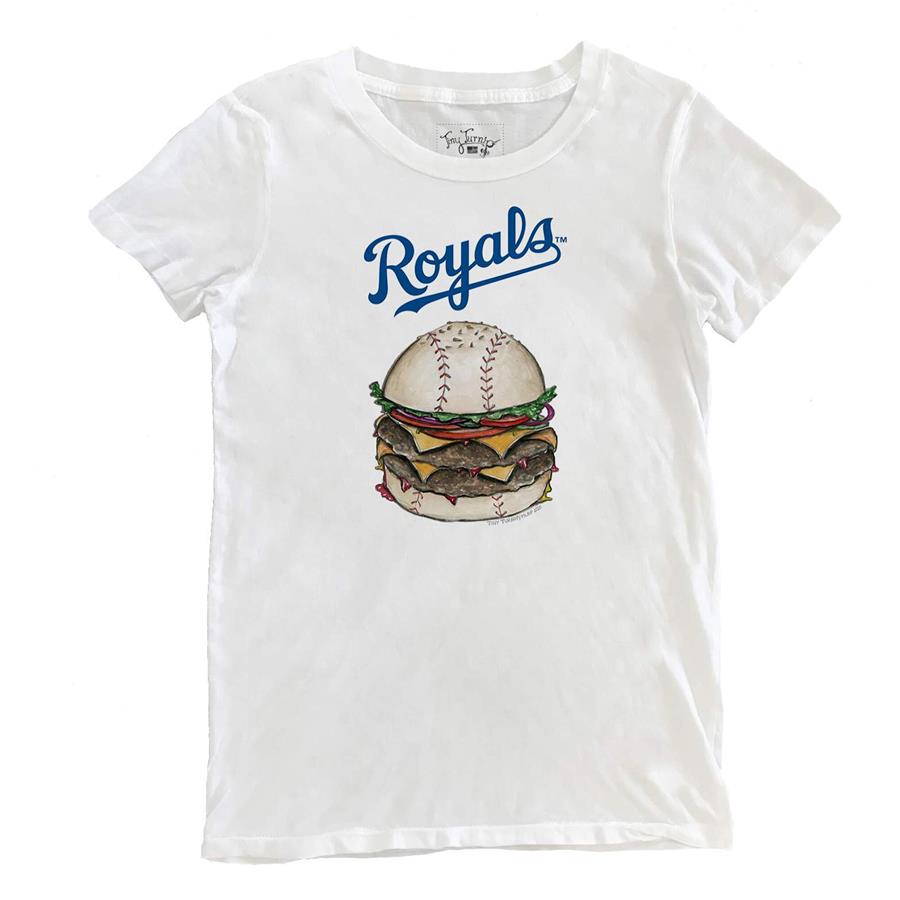 Kansas City Royals Tiny Turnip Women's Burger T-Shirt - White