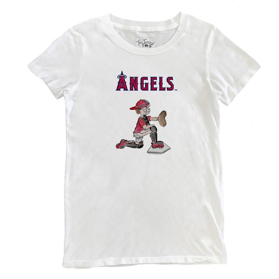 Los Angeles Angels Tiny Turnip Women's Caleb the Catcher T-Shirt - White