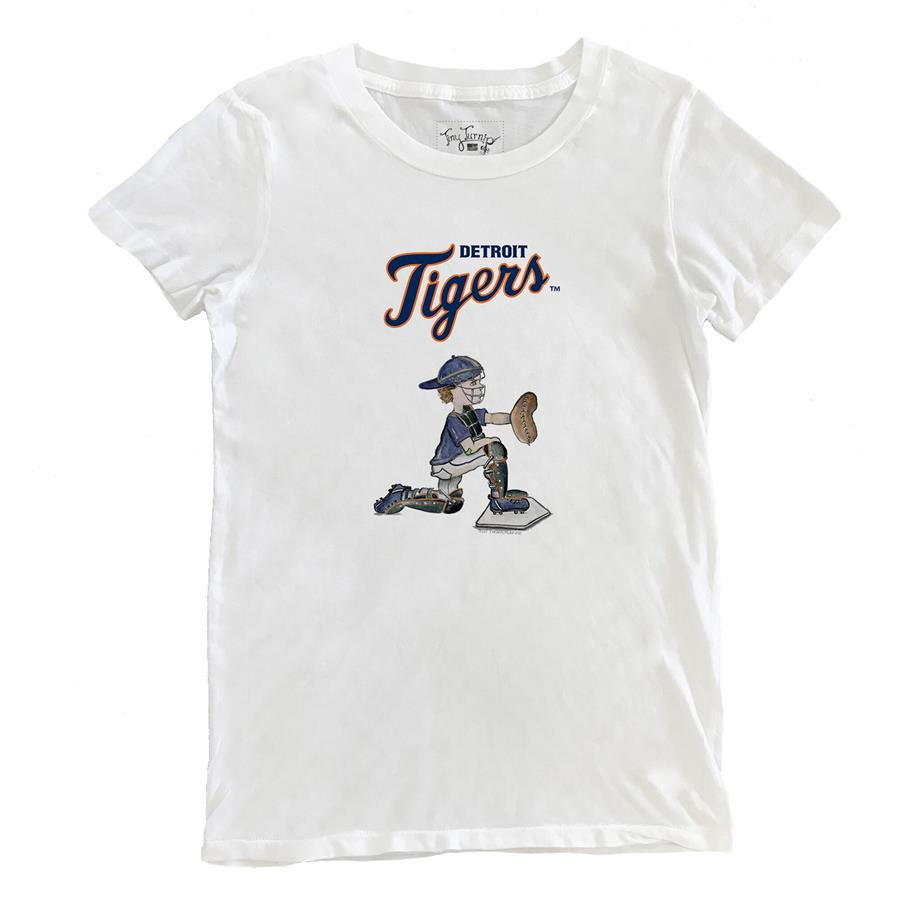 Detroit Tigers Tiny Turnip Women's Caleb the Catcher T-Shirt - White