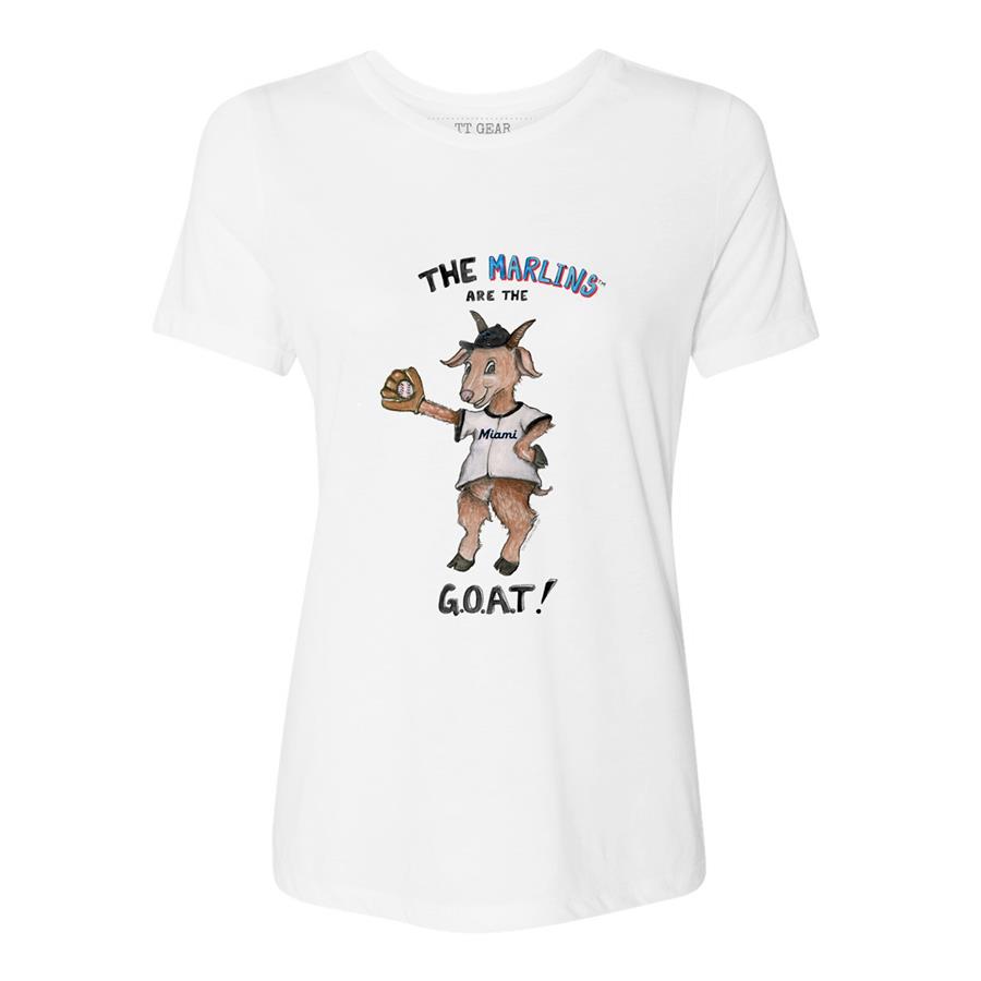 Miami Marlins Tiny Turnip Women's GOAT T-Shirt - White