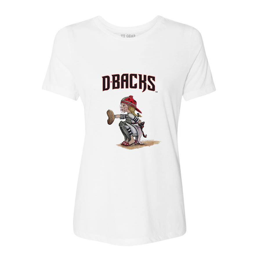 Arizona Diamondbacks Tiny Turnip Women's Kate the Catcher T-Shirt - White
