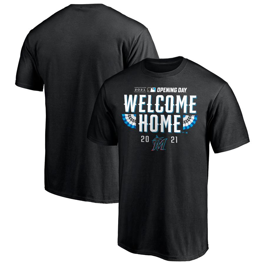 Miami Marlins Fanatics Branded 2021 Opening Day T-Shirt - Black