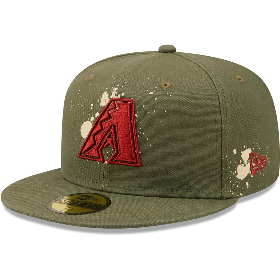 Arizona Diamondbacks New Era Splatter 59FIFTY Fitted Hat - Olive