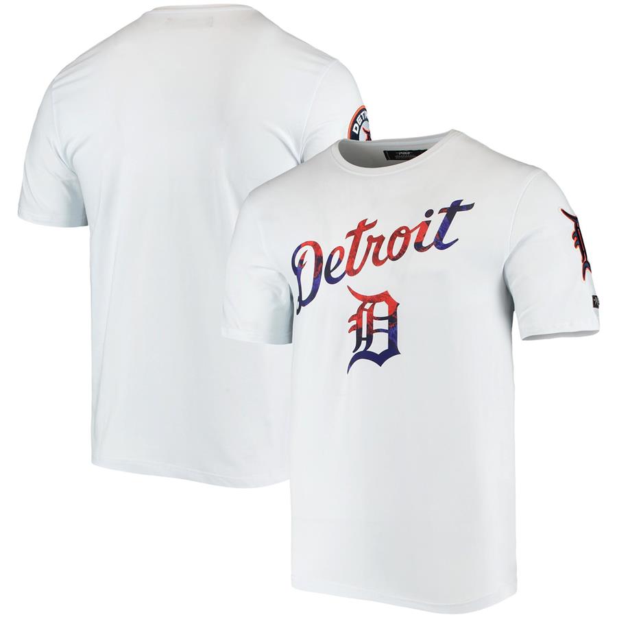 Detroit Tigers Pro Standard Red, White & Blue T-Shirt - White