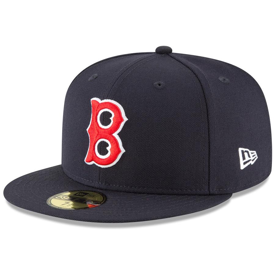 Boston Red Sox New Era Cooperstown Collection Logo 59FIFTY Fitted Hat - Navy