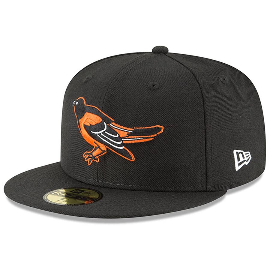 Baltimore Orioles New Era Cooperstown Collection Logo 59FIFTY Fitted Hat - Black