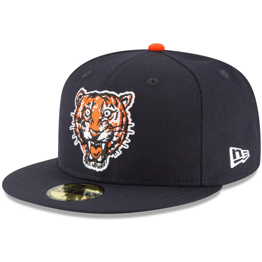 Detroit Tigers New Era Cooperstown Collection Logo 59FIFTY Fitted Hat - Navy
