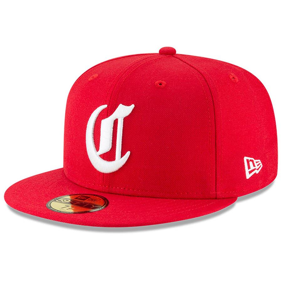 Cincinnati Reds New Era Cooperstown Collection Logo 59FIFTY Fitted Hat - Red