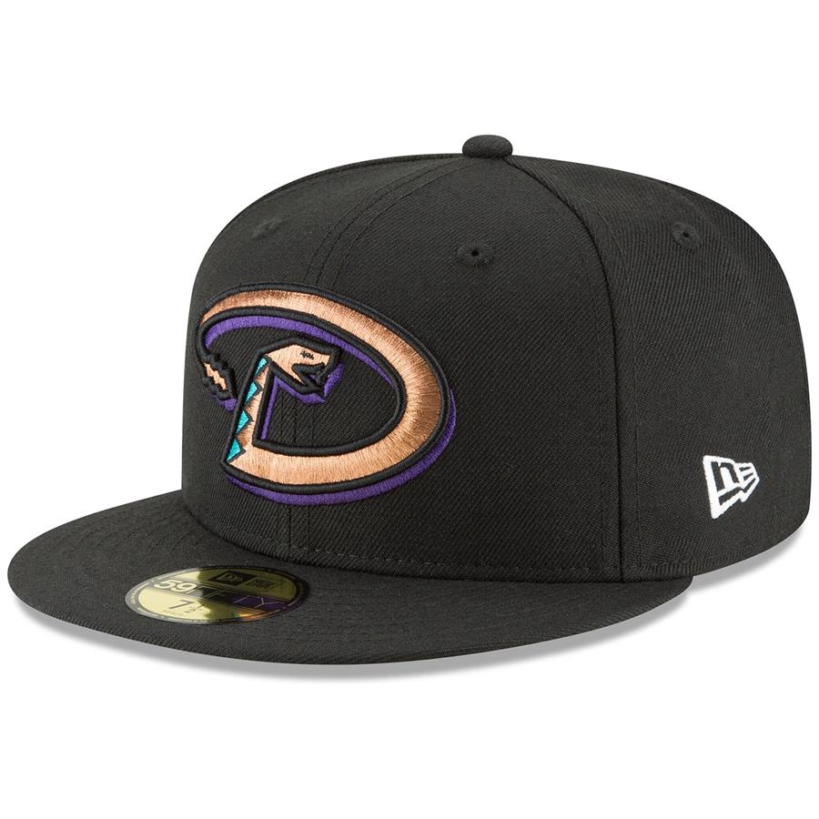 Arizona Diamondbacks New Era Cooperstown Collection Logo 59FIFTY Fitted Hat - Black