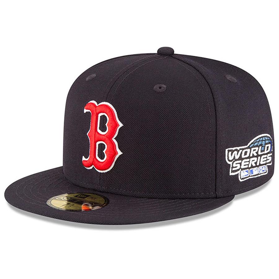 Boston Red Sox New Era Side Patch 2004 World Series 59FIFTY Fitted Hat - Navy