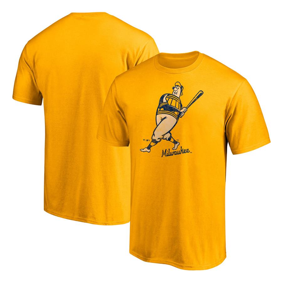 Milwaukee Brewers Fanatics Branded Hometown Paint The Black T-Shirt - Gold