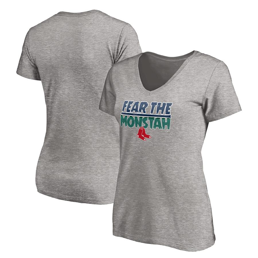 Boston Red Sox Fanatics Branded Women's Hometown V-Neck T-Shirt - Heathered Gray