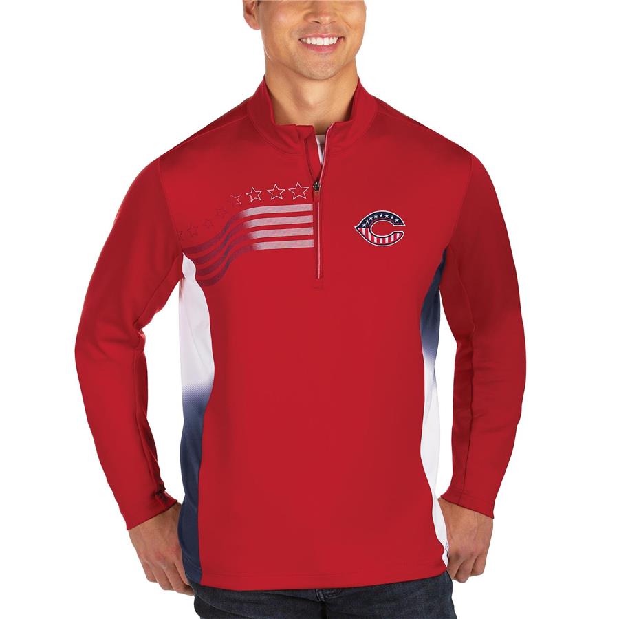 Cincinnati Reds Antigua Liberty Quarter-Zip Pullover Jacket - Red