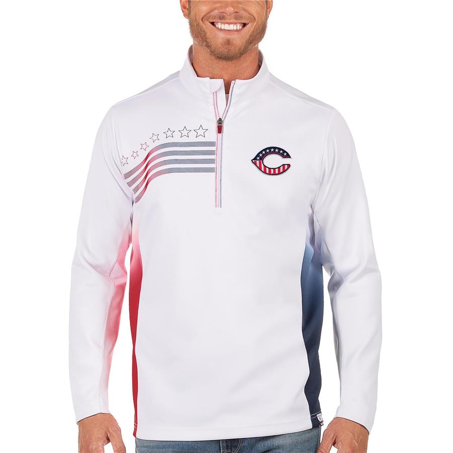 Cincinnati Reds Antigua Liberty Quarter-Zip Pullover Jacket - White