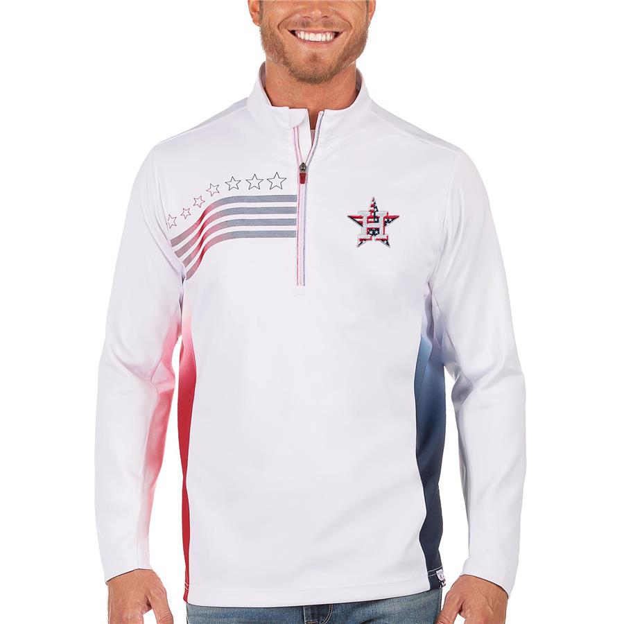Houston Astros Antigua Liberty Quarter-Zip Pullover Jacket - White