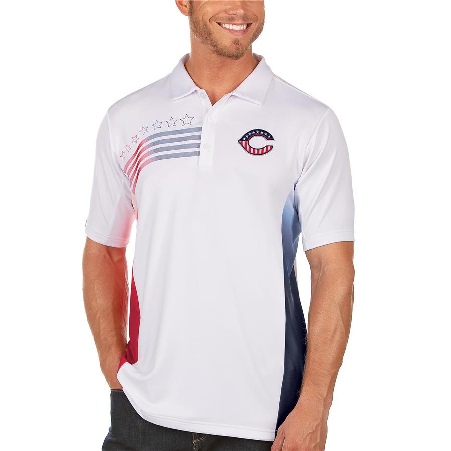 Cincinnati Reds Antigua Liberty Polo - White