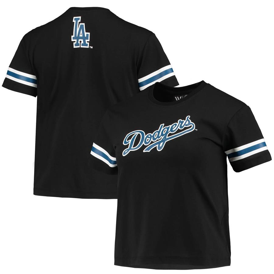 Los Angeles Dodgers The Wild Collective Women's Crop Top - Black