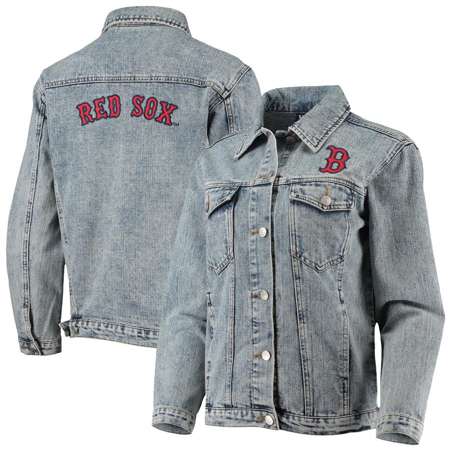 Boston Red Sox The Wild Collective Women's Team Patch Denim Button-Up Jacket
