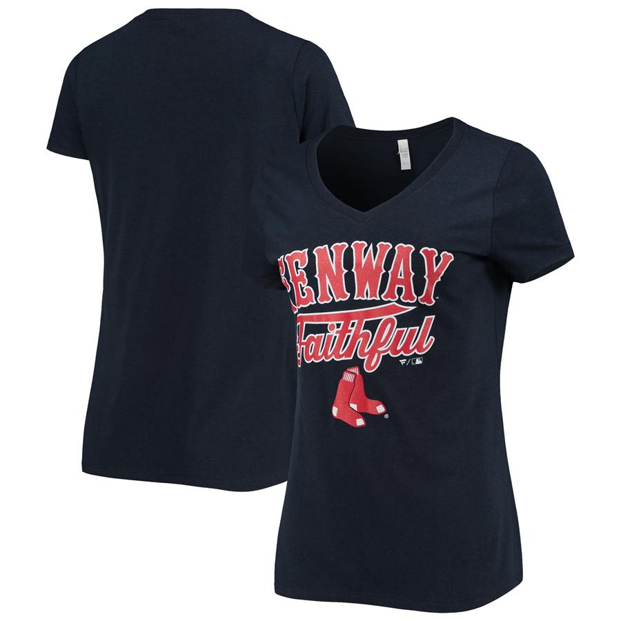 Boston Red Sox Women's Team Hometown Tri-Blend V-Neck T-Shirt - Heathered Navy