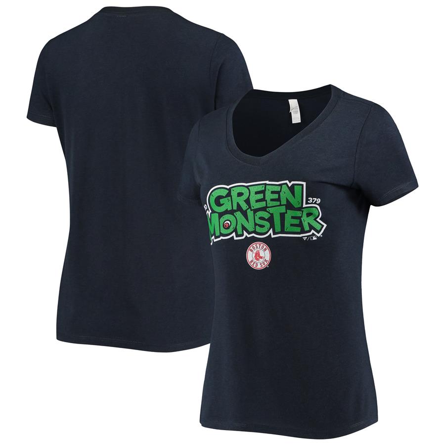Boston Red Sox Women's Team Hometown Tri-Blend V-Neck T-Shirt - Heathered Navy