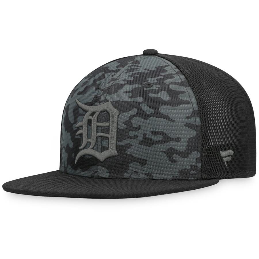 Detroit Tigers Fanatics Branded Camo Mesh Snapback Hat - Black