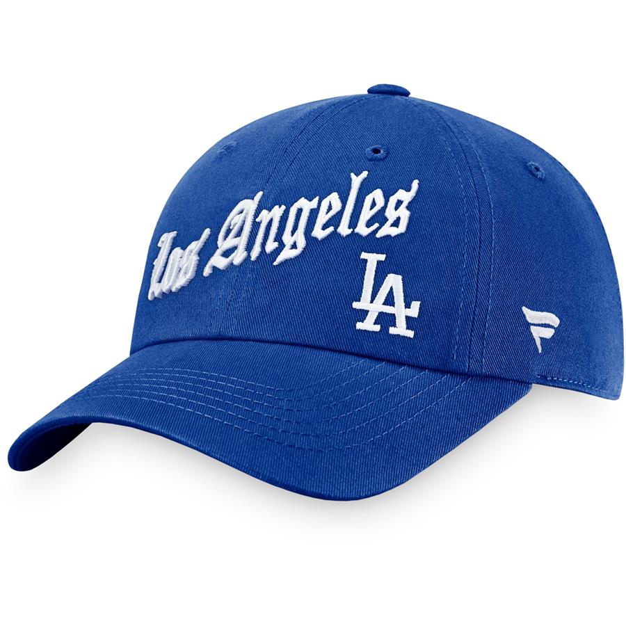Los Angeles Dodgers Fanatics Branded Iconic Old English Adjustable Hat - Royal