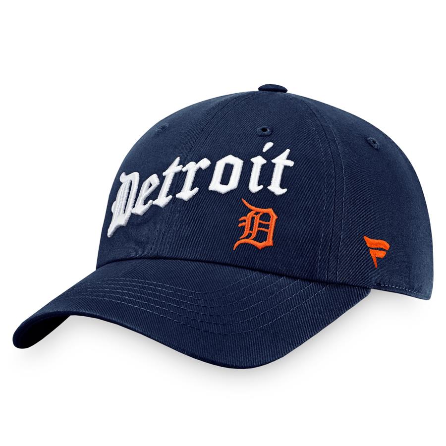 Detroit Tigers Fanatics Branded Iconic Old English Adjustable Hat - Navy