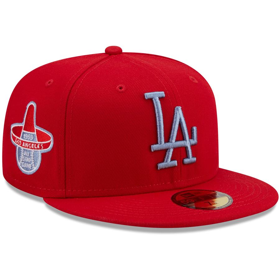 Los Angeles Dodgers New Era 1959 MLB All-Star Game Blue Undervisor 59FIFTY Fitted Hat - Scarlet