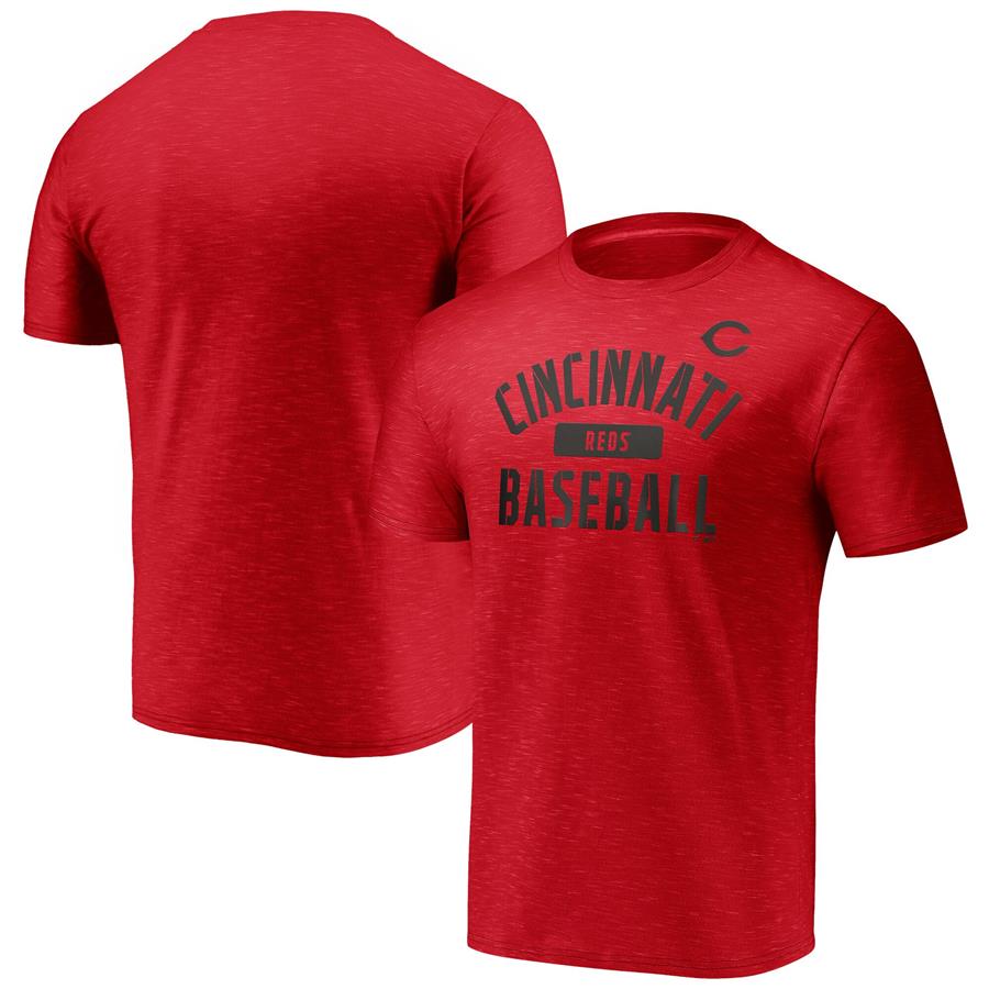 Cincinnati Reds Fanatics Branded Primary Pill Space Dye T-Shirt - Red