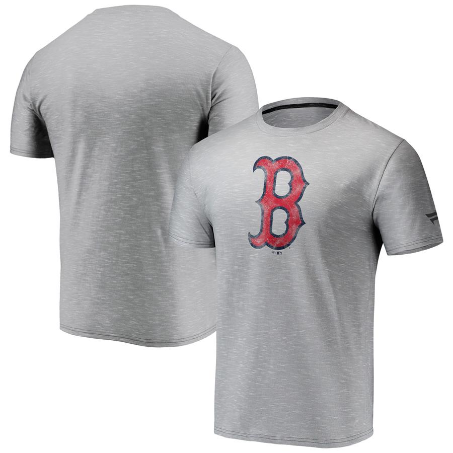 Boston Red Sox Fanatics Branded Team Logo Space-Dye T-Shirt - Gray