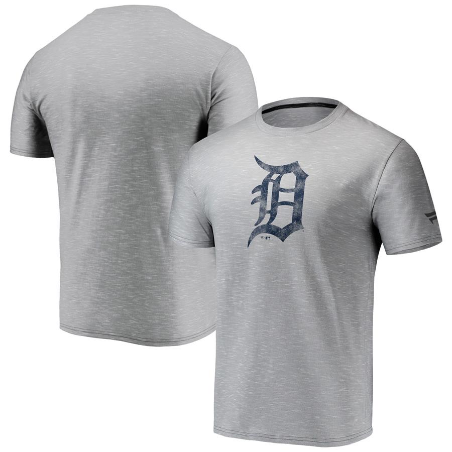 Detroit Tigers Fanatics Branded Team Logo Space-Dye T-Shirt - Gray