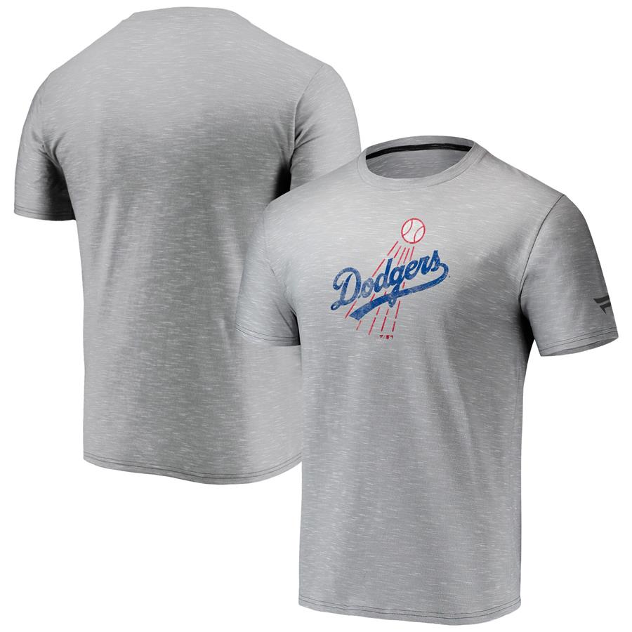 Los Angeles Dodgers Fanatics Branded Team Logo Space-Dye T-Shirt - Gray
