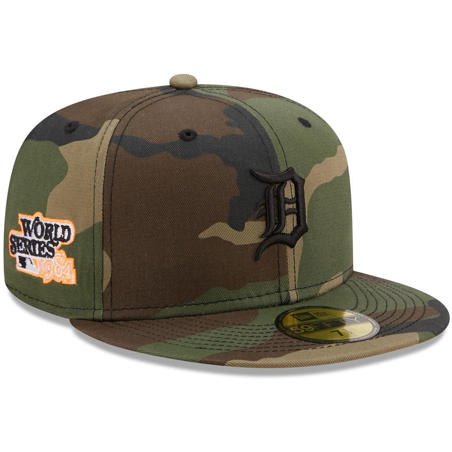 Detroit Tigers New Era 1984 World Series Flame Undervisor 59FIFTY Fitted Hat - Camo