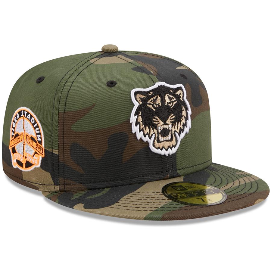 Detroit Tigers New Era Tiger Stadium Flame Undervisor 59FIFTY Fitted Hat - Camo