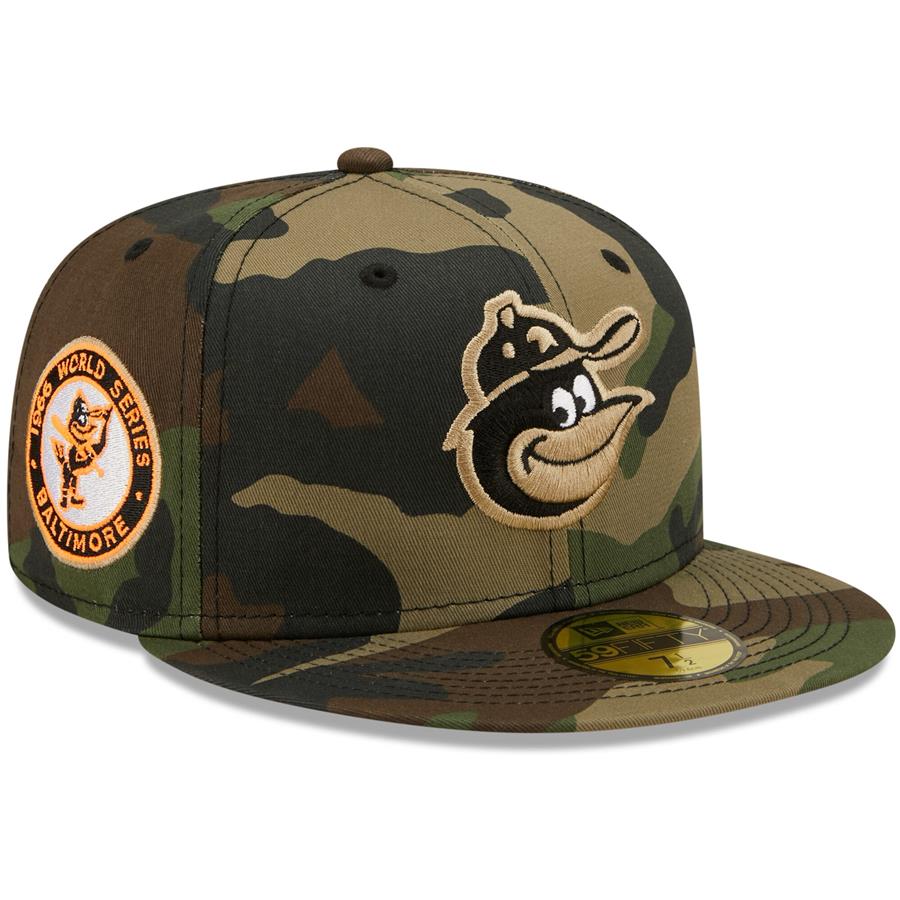 Baltimore Orioles New Era 1996 World Series Flame Undervisor 59FIFTY Fitted Hat - Camo
