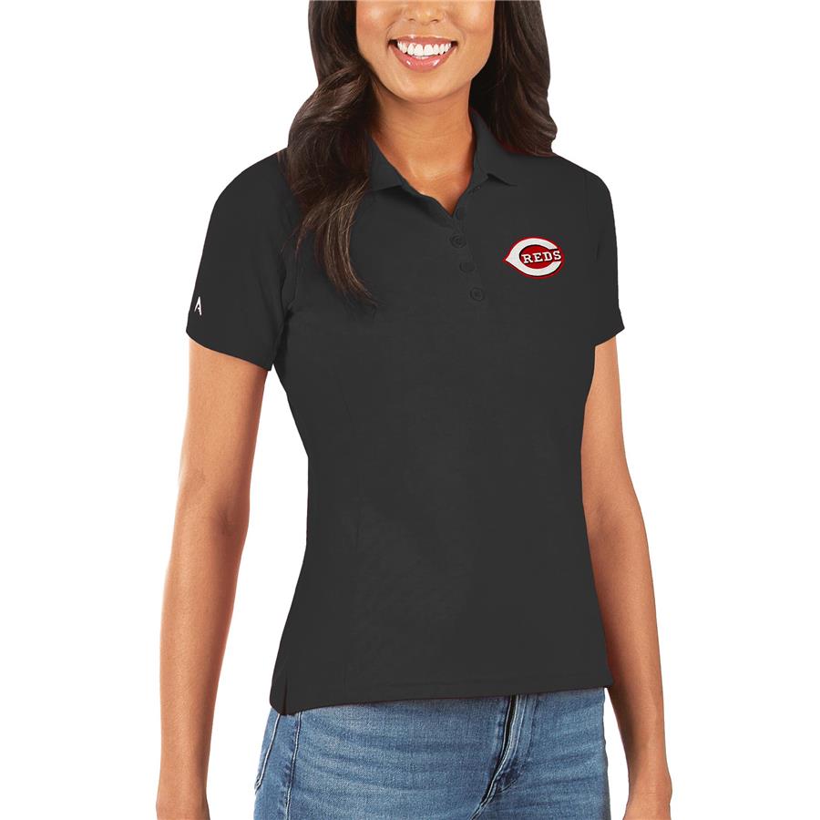 Cincinnati Reds Antigua Women's Legacy Pique Polo - Black