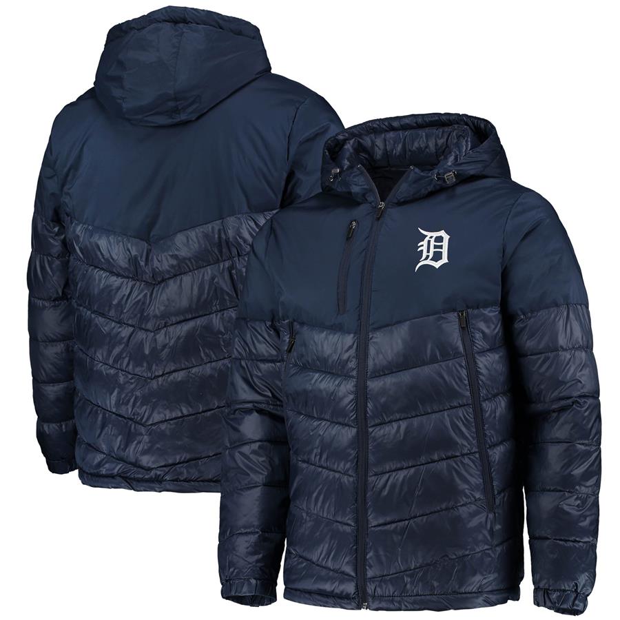 Detroit Tigers G-III Sports by Carl Banks Storm Hoodie Full-Zip Puffer Jacket - Navy