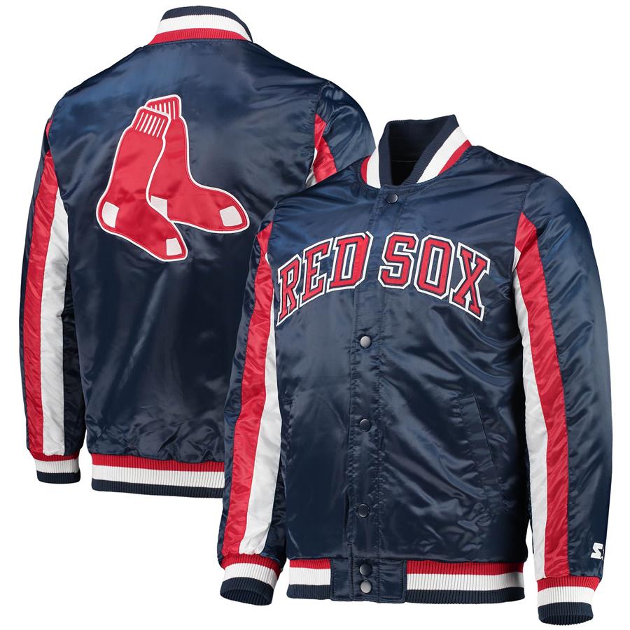 Boston Red Sox Starter The Ace Satin Full-Snap Jacket - Navy