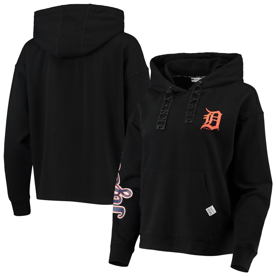 Detroit Tigers DKNY Sport Women's Staci Pullover Hoodie - Black