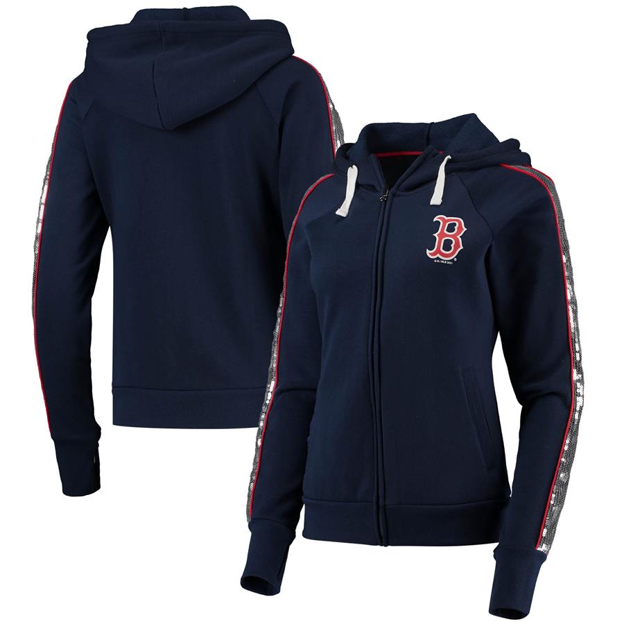 Boston Red Sox G-III 4Her by Carl Banks Women's Game Changer Raglan Full-Zip Hoodie - Navy