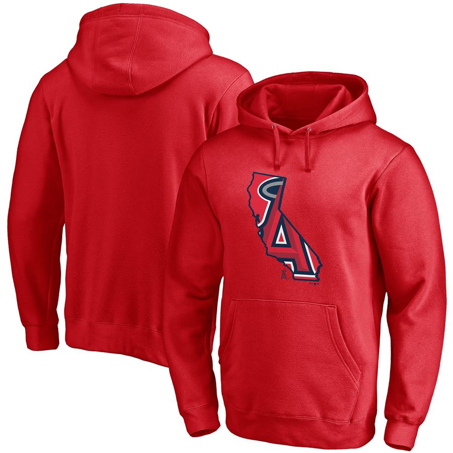 Los Angeles Angels Fanatics Branded Hometown Angel State Pullover Hoodie - Red