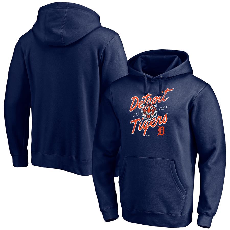 Detroit Tigers Fanatics Branded Hometown Roar Pullover Hoodie - Navy