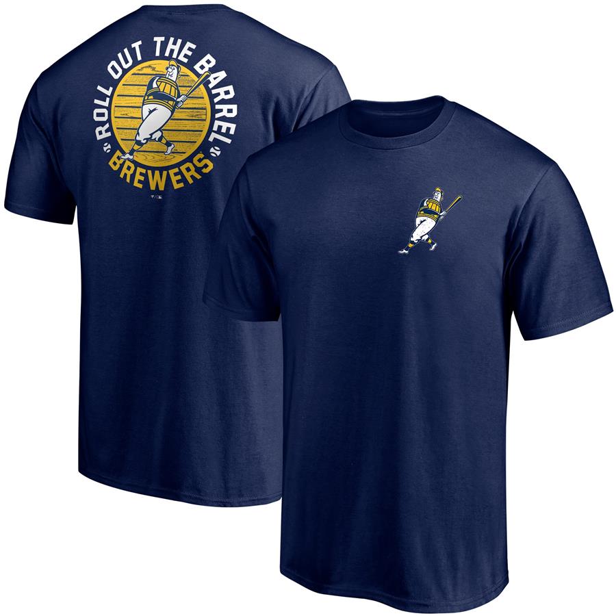 Milwaukee Brewers Fanatics Branded Roll Out The Barrel Hometown T-Shirt - Navy