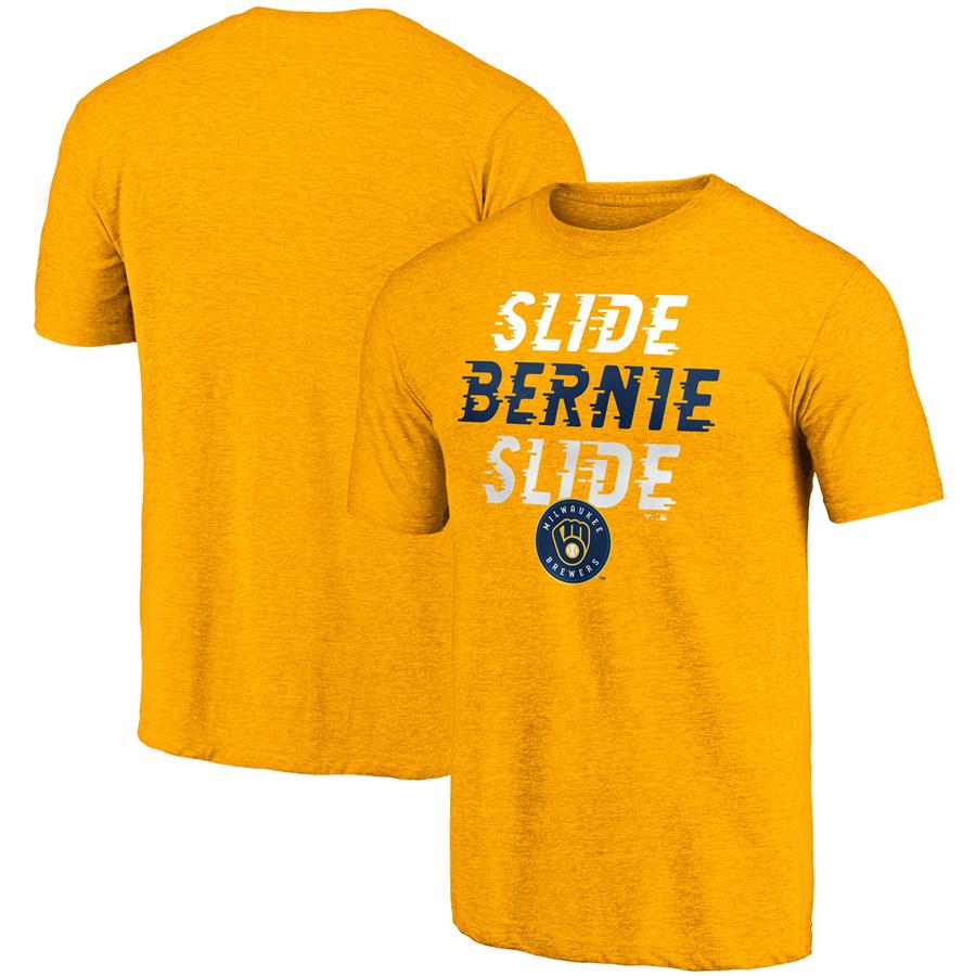 Milwaukee Brewers Fanatics Branded Hometown Tri-Blend T-Shirt - Heathered Gold