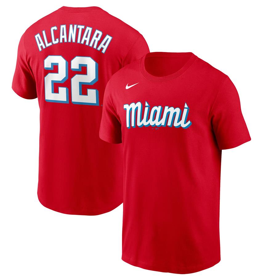 Sandy Alcantara Miami Marlins Nike 2021 City Connect Name & Number T-Shirt - Red